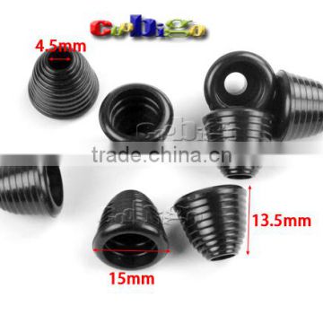 11/64"(4.5mm) Bell Stopper Plastic Cord Ends With Spiral Texture For Sportwear Rope Paracord #FLS163-B