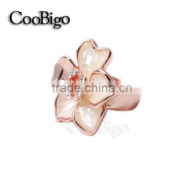 Fashion Jewelry Zinc Alloy Charming Flower Ring Ladies Wedding Party Show Gift Dresses Apparel Promotion Accessories