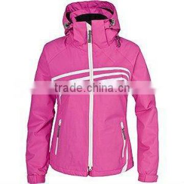 New styles pink and white women's ski jacket