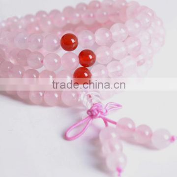 6mm size Rose Crystal 108 beads bracelets,2015 popular beaded bracelets