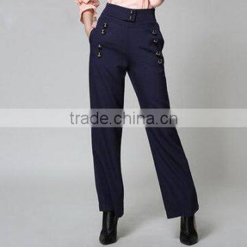 2016 hot sale picture of pant and shirt style female trousers