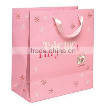 pink gift packaging paper bag