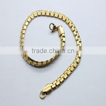 2012 popular simple stainless steel girls gold bracelets