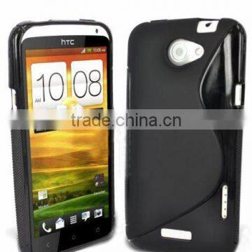 black S-line Gel silicon Case Rubber Skin Tpu Cover For htc one x