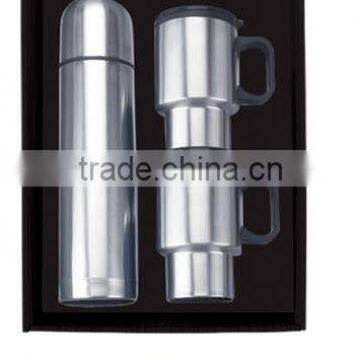 Factory provide 500ml vacumm flask+2X450ml auto mug set