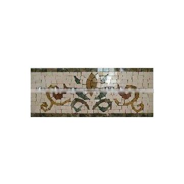 hand made marble floor border, colored marble mosaic borders
