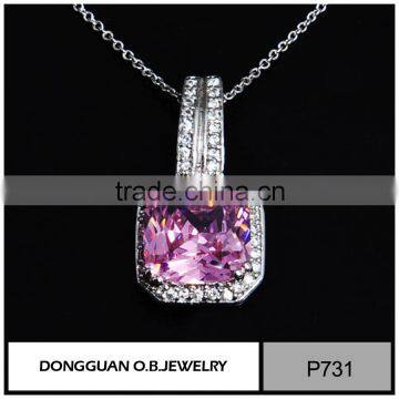 Pink zircon pendant for lady fashion jewelry