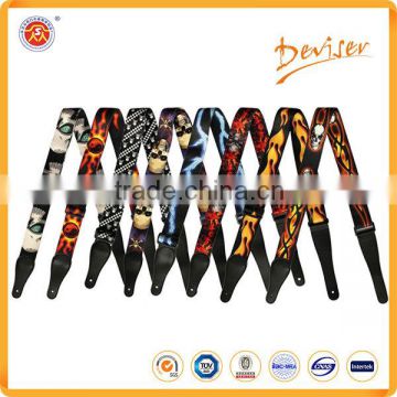 Professional custom personalized design guitar strap with leather ends manufacturer