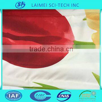 Flash red flower disperse print woven textile fabric for bedding