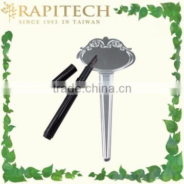 17cmL Gardening Marker Pen with Ornamental Stainless Steel Metal Name Tag