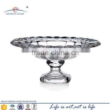 China manufacturer wholesale crystal candy tray fruit plate with foot