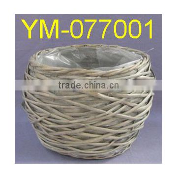 CHEAP Ball Shape half Willow Flower Basket with Plastic Liner.