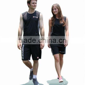 100% polyester, pique,patched, moisture wicking round neck,sleeveless tank top / vest with printed logo