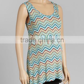Clearence Maternity T-Shirt With Jade Chevron Maternity Tank Tops Soft Women Clothing WT80817-56