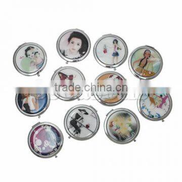 New Design Round Woman Compact Mirror,At Random Compact Mirror,7.6cmx7cm 1PCs