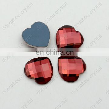 DZ-1035 heart shape flat back glass stones for jewelry making