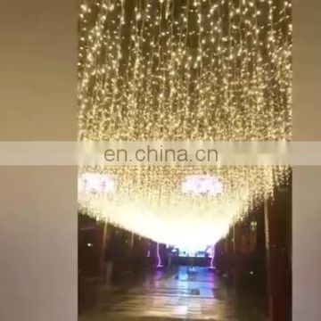 Indoor Shopping Mall Decoration Led String Curtain Fairy Light Christmas Outdoor Led Icicle Light