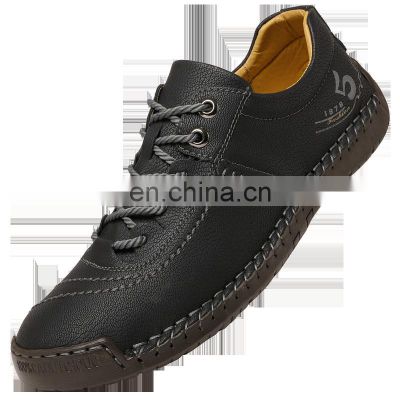 Factory Outlet 2021 Christmas Leather Fashion All-match Men's Moccasin Breathable Non-slip Customized Black Casual Shoes