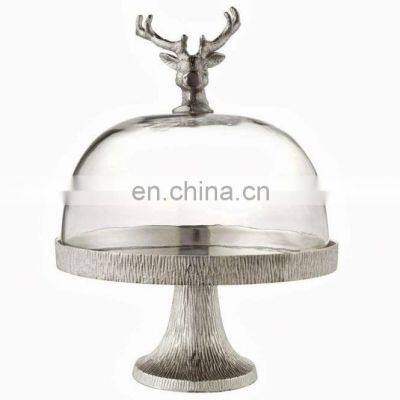 glass lid metal cake stand