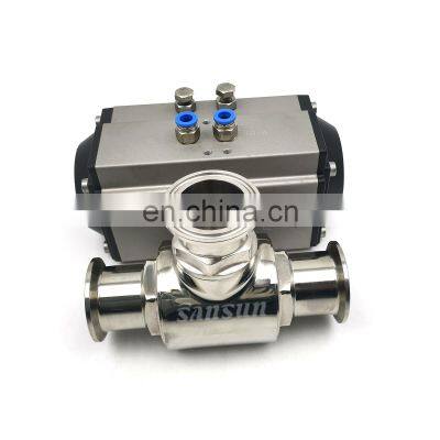 Intelligent Stainless Steel Sanitary Tri Clamp Electric Ball Valve with Pneumatic Actuator