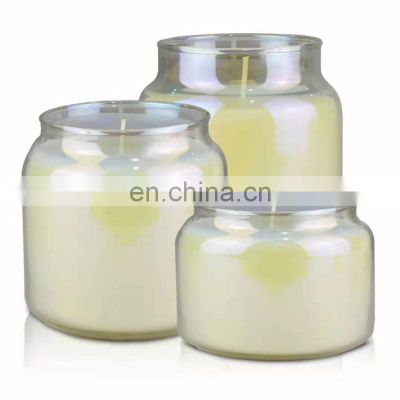 Wholesale luxury glass jar scented candle 100% pure soy wax candles European home decoration custom scented candle
