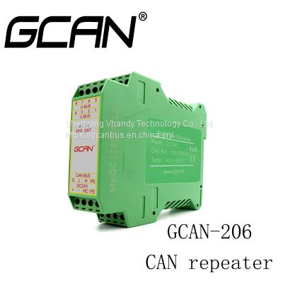 GCAN 206 supports independent CAN baud rate, galvanically isolated 1500V
