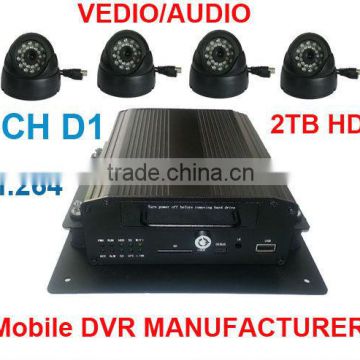 TS-610C-H.264 2TB HDD 4 Channel Mobile CCTV Surveillance Security Vehicle DVR Internet 3G Remote View,Monitor,Auto download
