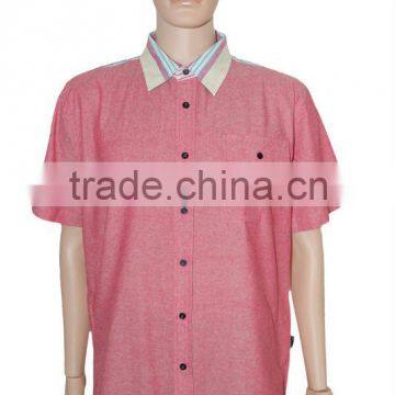 Men's custom fashion oxford cotton short sleeve shirt made in China