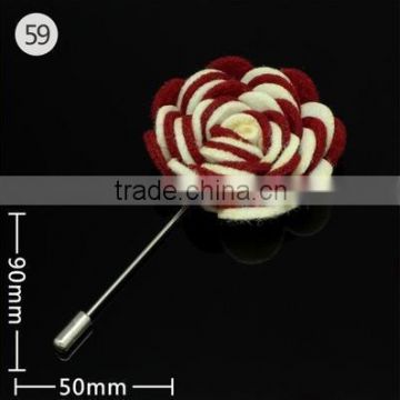 Stylish Blooming Felt Fabric Flower Lapel Pins For Clothes,Duoble-Color Corsage For Men