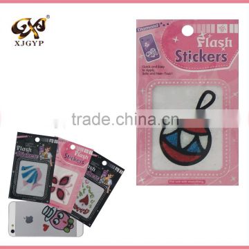 lovely vinyl stickers,decorative flash sticker ,bell flash sticker
