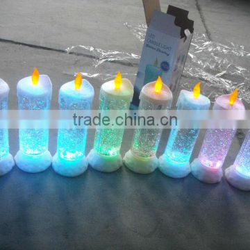 LED water light 7 color changing long candle light can add usb function for christmas