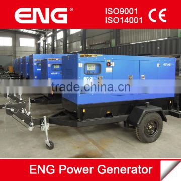 Mobile Trailer generator 100kva silent type diesel genset (2 x wheels)