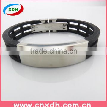 Alibaba express silicone stainless steel bracelet