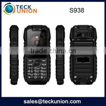 S938 Waterproof dustproof shockproof 2.4inch IP68 rugged GSM phone with strong battery