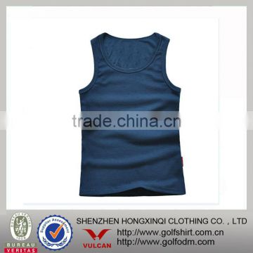 Eco-friendly Cotton Spandex Fitted Men Singlet Small Quantity