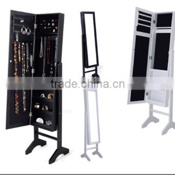 MDF wood cabinet free standing jewelry dressing mirror