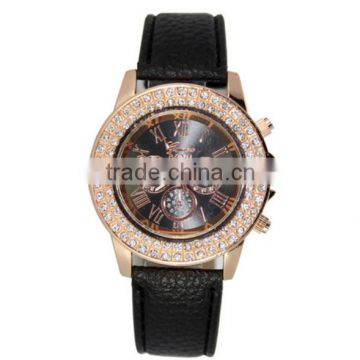 wholesale fashion leather pink quartz women lady chinese wholesale watches