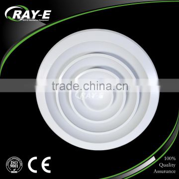 HVAC system ventilation round air diffuser with butterfly plastic damper for ceiling