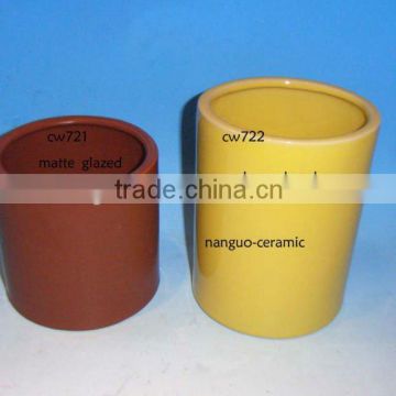 glazed outdoor pots yellow ceramic vases