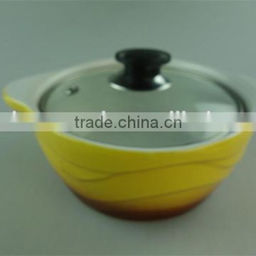 Stocked cheap price ceramic tureen with glass lid