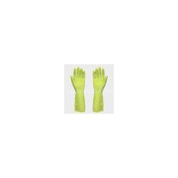 light green spray flocklined heavy duty rubber gloves have S - XL size