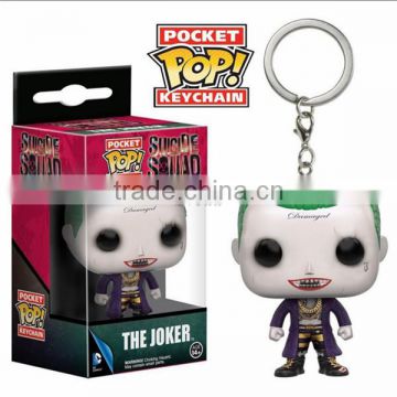 Hot Selling SUICIDE SQUAD Pocket POP Keychain The Joker, PVC POP figure keychain, Mini figures
