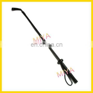 Black Riding Crop with double leather slapper, horse whip