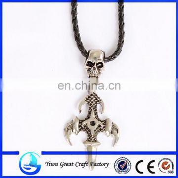2014 Newest Sterling Silver Skull Pendant Pirate Necklace8794