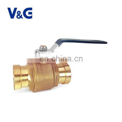1/2" - 4" Inch Press x Press Valogin Double O-Ring Lead Free Brass Press Fit Ball Valve