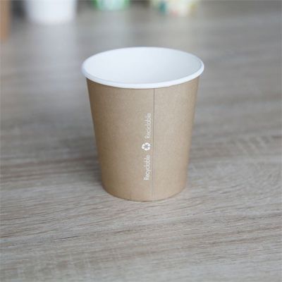 Single wall recyclable disposable takeaway drink cups