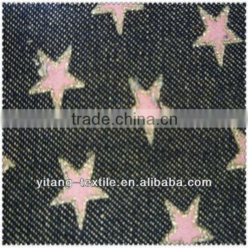 sequin embroidered denim fabric for jeans