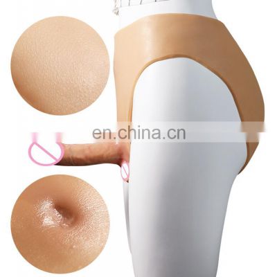 Full Silicone Strap On Dildo Unisex Solid Dildo with Scrotal Realistic Strapon Wear Penis Pants Sex Toy for Women Men Gay%