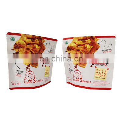 Custom Printed Food And Snack Packing Bag Potato Chips pouch Resealed Stand Up Aluminum Foil Pouch With Zipper