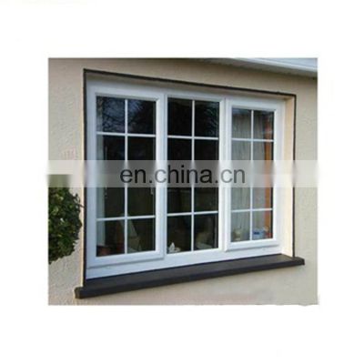 normal style wood color aluminum window grills design for sliding windows